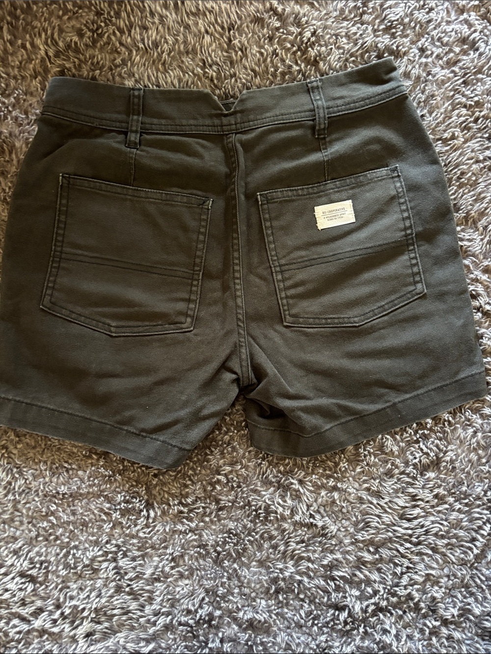 REI Olive Green Cargo Shorts with Front Flap Pockets - Picture 3 of 3